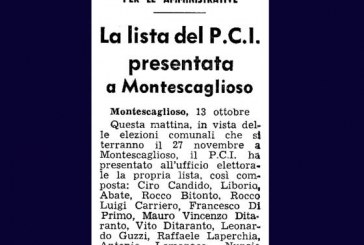 14 OTTOBRE: PRESENTATA LA LISTA DEL PCI