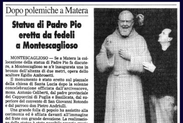 17 LUGLIO: STATUA IN BRONZO DI PADRE PIO