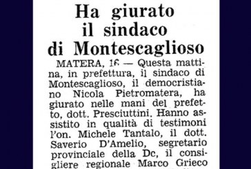 18 OTTOBRE: HA GIURATO IL SINDACO DI MONTESCAGLIOSO