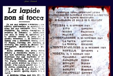 9 APRILE: LA LAPIDE NON SI TOCCA